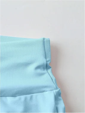 Flowy Pants Wide Leg High Waisted Palazzo Pink in Blue