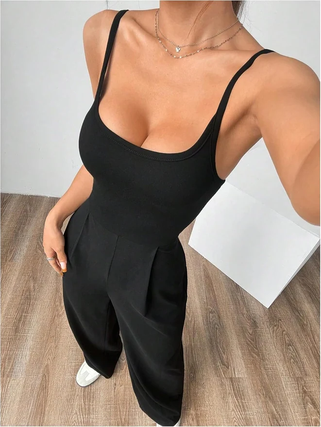 Strappy Backless Jumpsuits Wide Leg One Piece Outfits by OYOANGLE, photograph 2 of 3