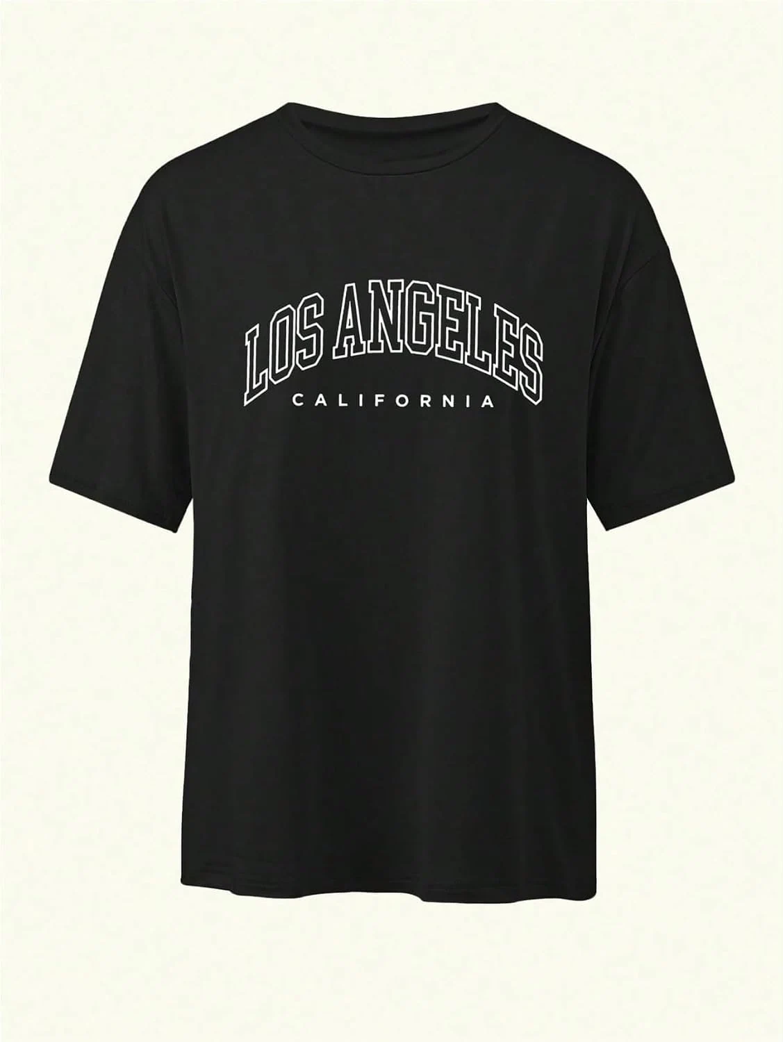 Plus Size Letter Graphic Short Sleeve Tee Shirt Crew Neck Drop by OYOANGLE, photograph 1 of 3
