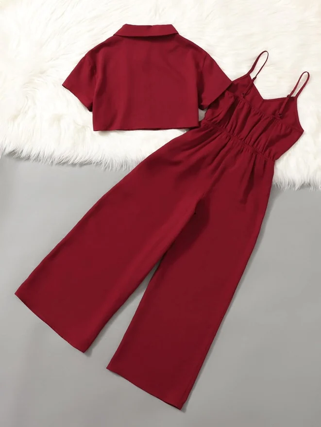 Girl's 2 Piece Outfits Cute Teen Girl Clothes Jumpsuit Pants Set by OYOANGLE, photograph 2 of 4