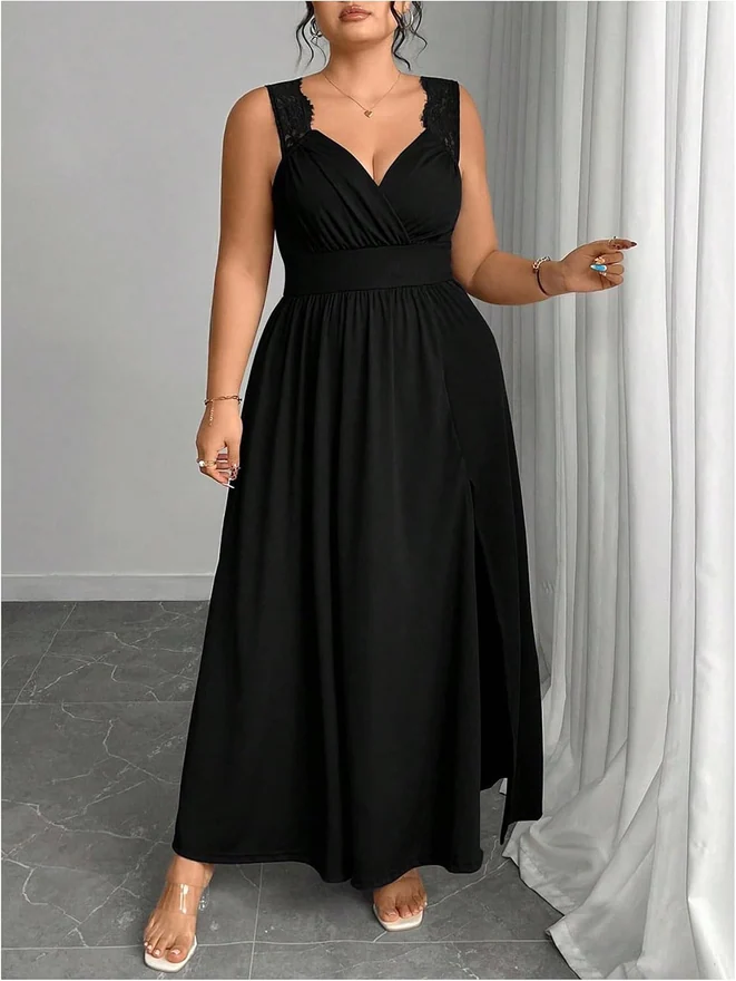 Plus Size Formal Evening Maxi Dress Wedding Guest Party by OYOANGLE, photograph 3 of 3
