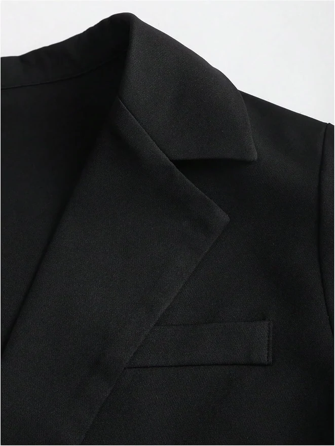 2 Piece Set Strapless A Line Mini Dress Long Sleeve Blazer by OYOANGLE, photograph 4 of 4