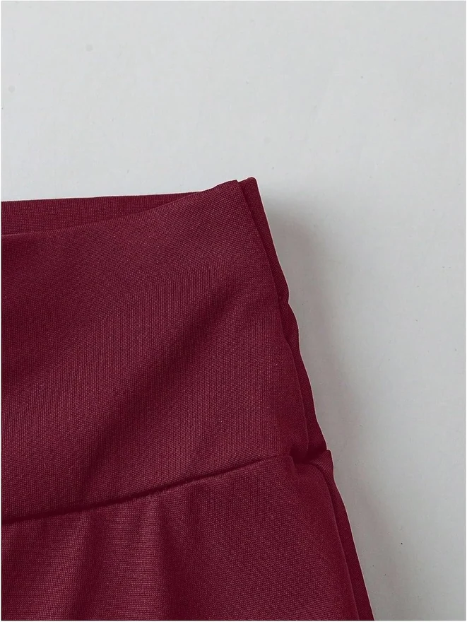 Flowy Pants Wide Leg High Waisted Palazzo Burgundy by OYOANGLE, photograph 2 of 2