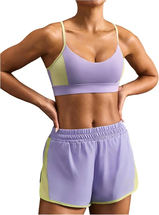 Workout Sets 2 Piece Sport Bra and Shorts Matching Clothes by OYOANGLE