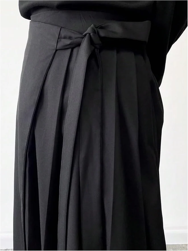Skirt Pants Tie Waisted Wide Leg Cropped Harem Pants Y2k Hipple by OYOANGLE, photograph 3 of 3