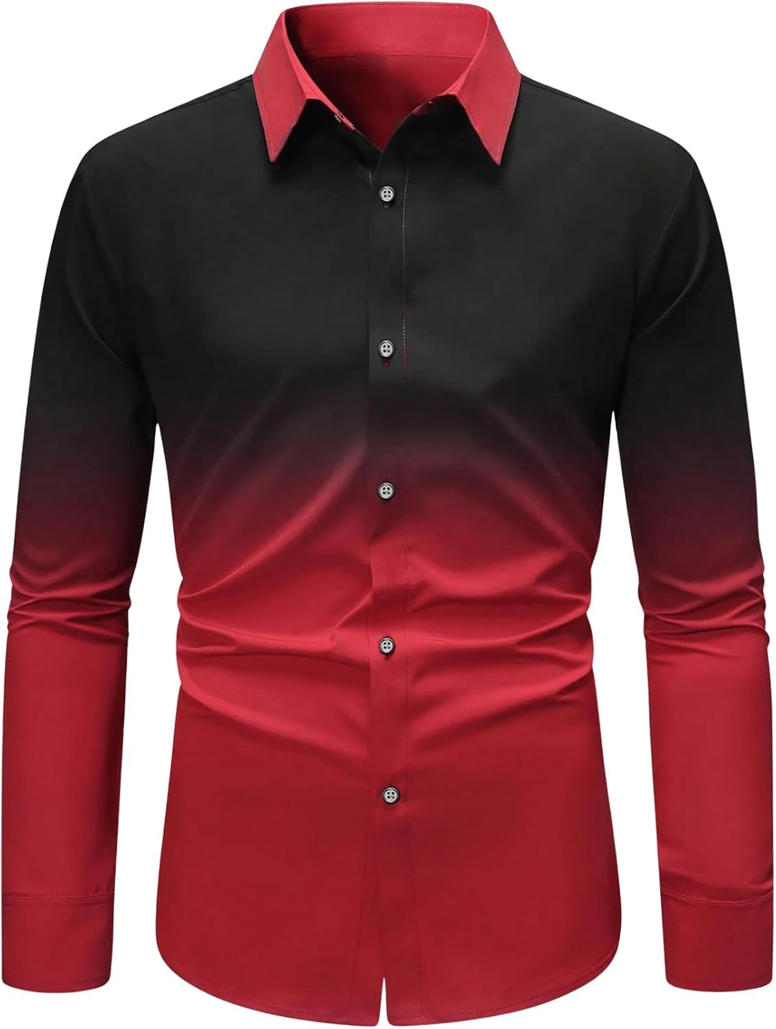 Ombre Long Sleeve Dress Shirts Button Down Collared Work Top by OYOANGLE, photograph 1 of 4