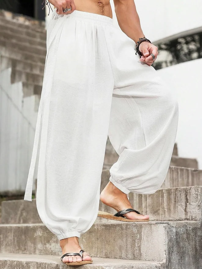Harem Pants with Pocket Baggy Hippie Loose Fit Elastic Waist by OYOANGLE, photograph 3 of 3