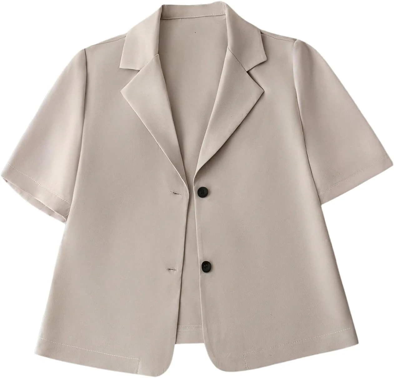 Short Sleeve Cropped Suit Blazer Business Casual Open Front by OYOANGLE, photograph 1 of 4