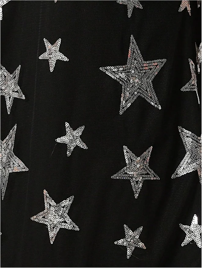 Sequin Star Sparkly Summer Short Sleeve Dress Concert Outfit by OYOANGLE, photograph 3 of 3