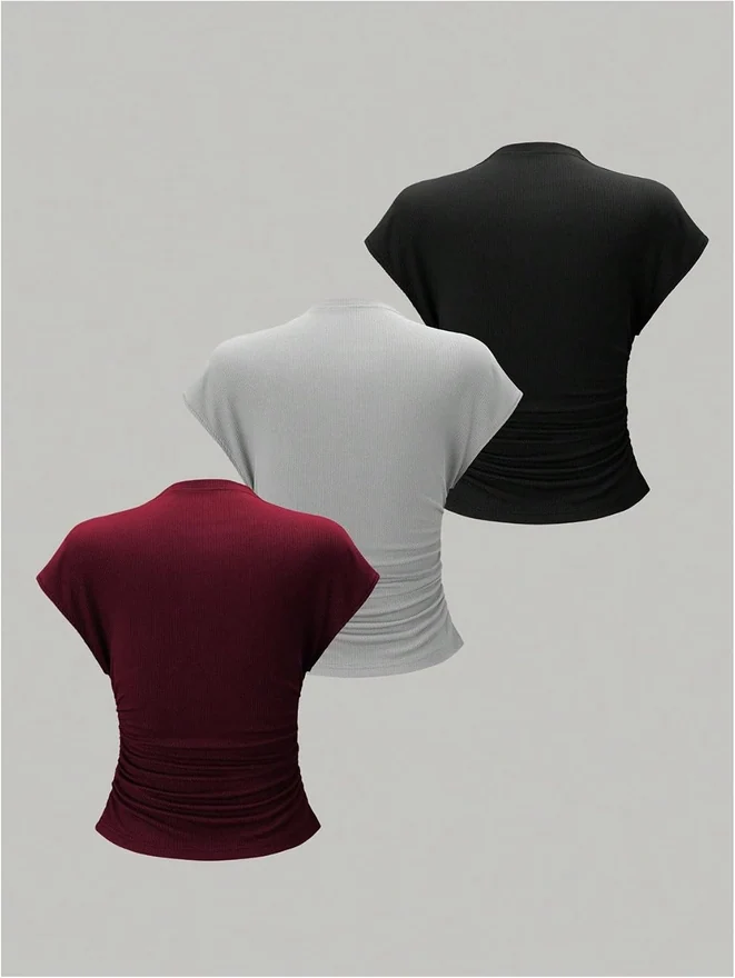 3 Pack Business Casual Outfits Mock Neck Ribbed Tank Tops by OYOANGLE, photograph 2 of 4