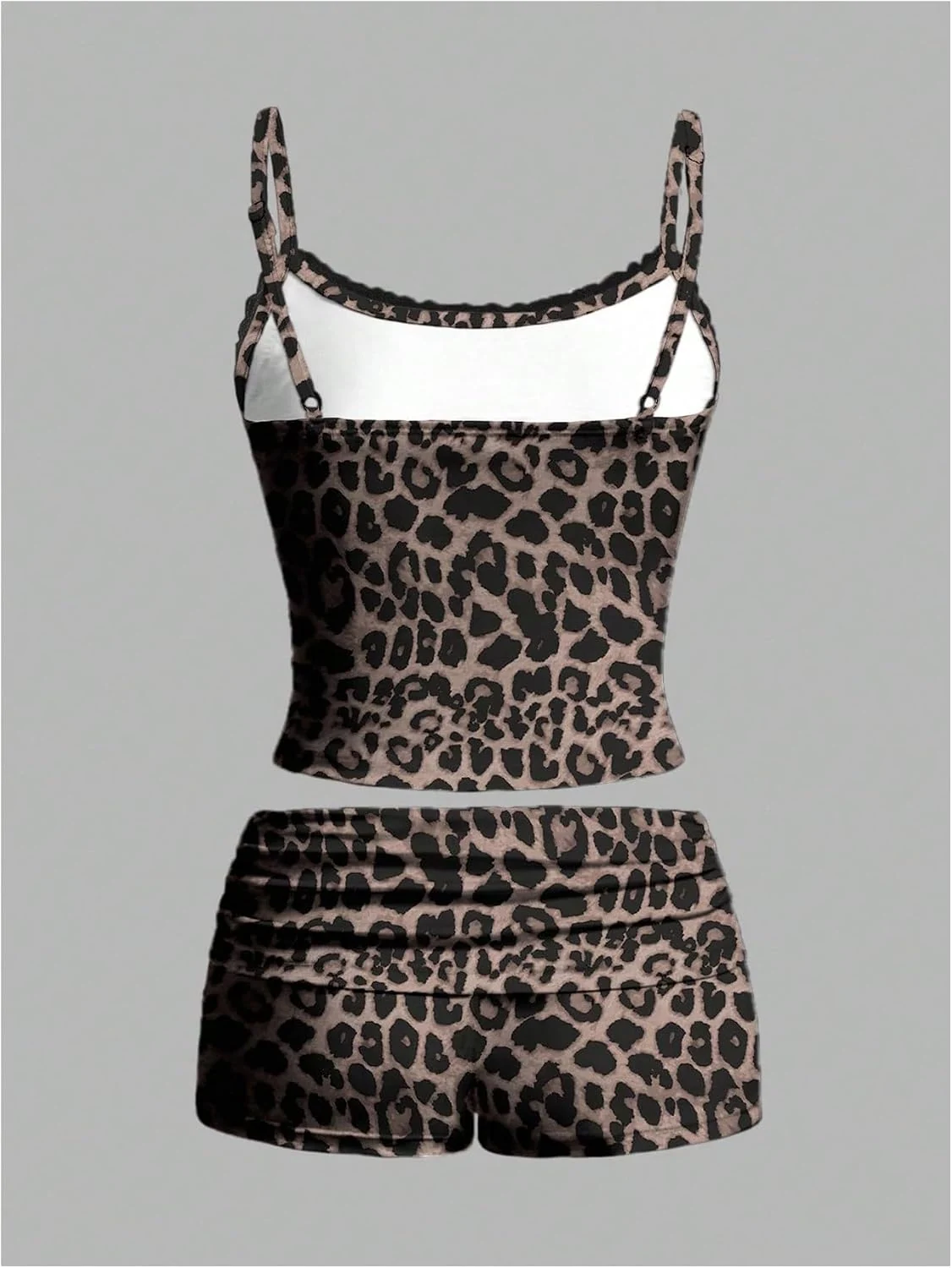 Cheetah Pajama Set Y2K Cute 2 Piece Leopard Print Lounge Set by OYOANGLE, photograph 1 of 2