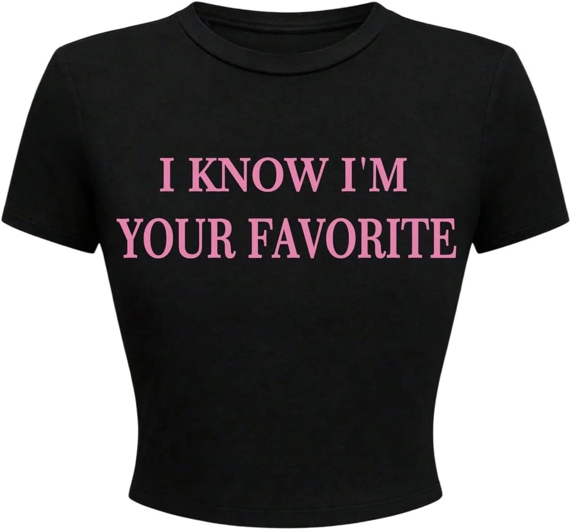 Plus Size Y2K Graphic Short Sleeve Cropped Tees Black by OYOANGLE, photograph 1 of 4