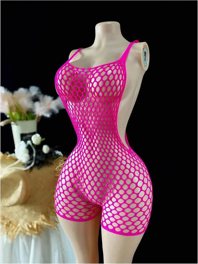 Fishnet Bodysuit Hollow Out Sexy Lingerie Chemise Boudoir by OYOANGLE