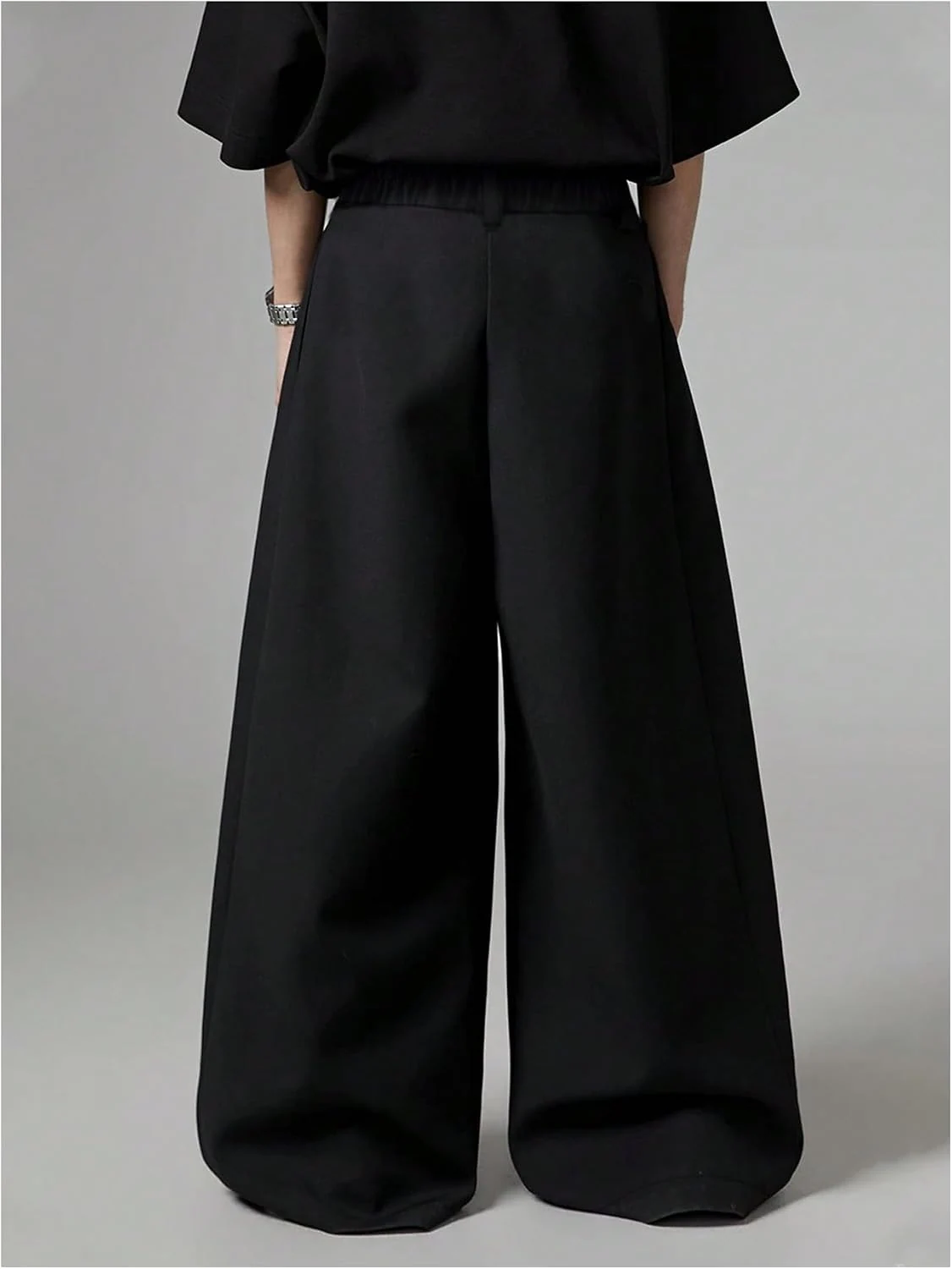 Baggy Wide Leg Pants Zipper Fly Pleated Work Casual Long by OYOANGLE, photograph 1 of 3