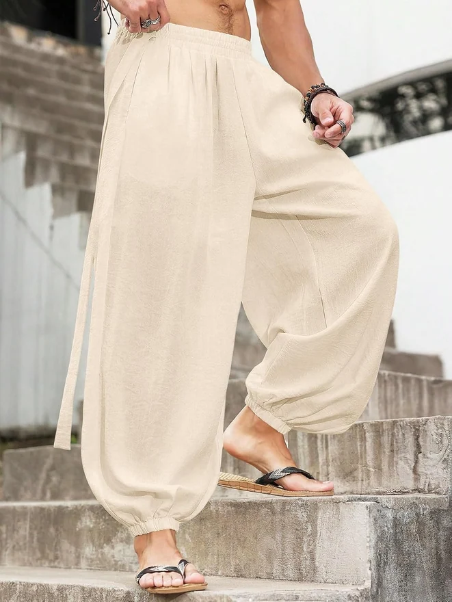 Harem Pants with Pocket Baggy Hippie Loose Fit Elastic Waist by OYOANGLE, photograph 3 of 3